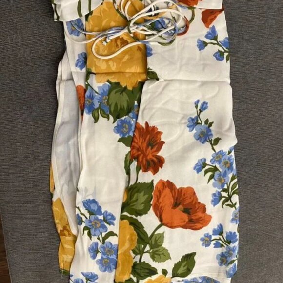 Reformation Juliette Dress in Formosa White Yellow Red Blue Floral Midi - Picture 5 of 8